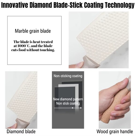 Stainless Steel Kitchen Knives Kitchen Knife Wood Grain (1 Pack(Any Color) - Picture 7 of 16